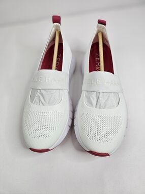 Cole Haan Women's White Slip-On Sneakers with Pink Accents